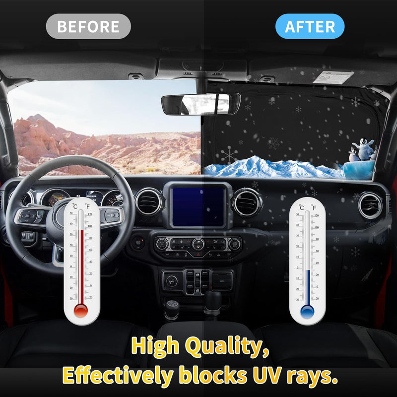 for Ford F150 F-150 F250 F350 F450 2015-2020 Sunshade Sun Shade Windshield Cover - 4 Layers Front Window Shade 240T Retractable Custom Sun Visor Blocks UV Rays Truck Accessories For Ford F150/250/350/450