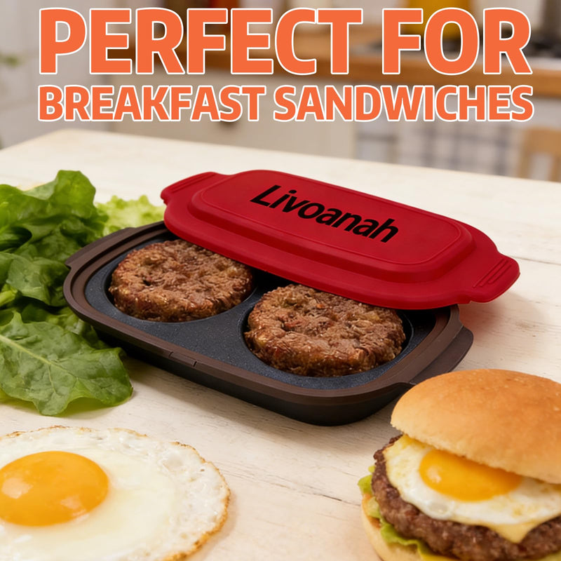 Microwave Egg Cooker for 2 Eggs - Microwave Egg Poacher & Fryer for Breakfast Sandwiches, Quick Breakfast Maker, Nonstick, Dishwasher Safe, BPA-Free, Portable for Home, Travel & RV (Red) Red