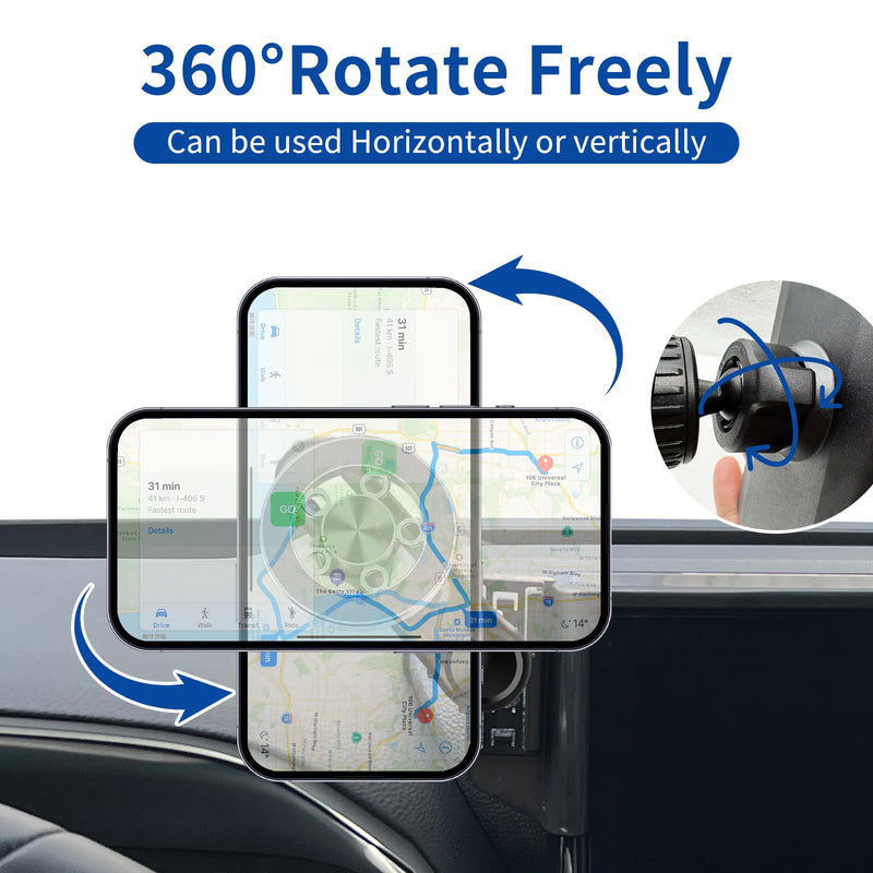 Car Phone Holder for Toyota Highlander 2020-2025 Accessories 12.3-inch Screen，Car Mount，[Strongest Magnets] 360° Rotation [Adjustable Extended Arm]，Compatible with All Cell Phones for Highlander 2020-2025（12.3-inch screen only）