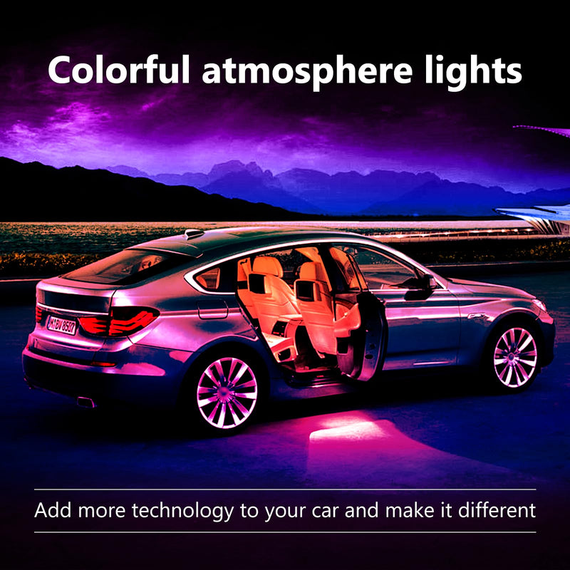 Smart Led Interior Car Under Dash Lights with APP Rhythm Light Strip Multicolor led Car Lights Kits, Sync Music,5V USB Car Led Lights 5V RGB+APP
