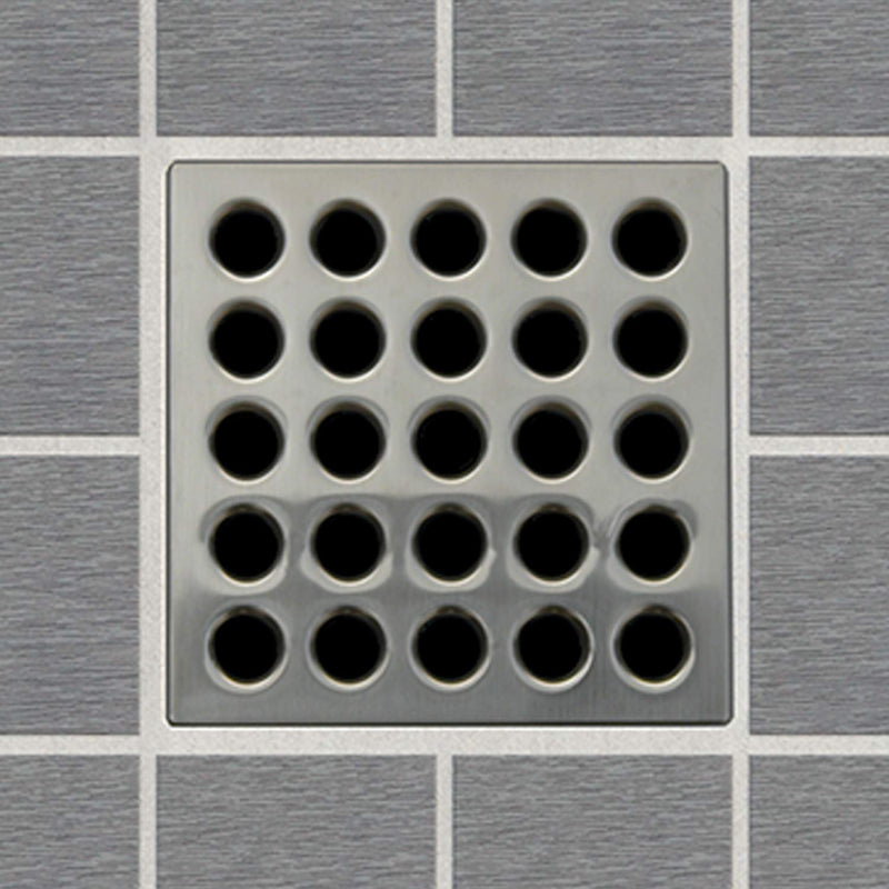 Ebbe E4404 Square Shower Drain Grate, Brushed Nickel