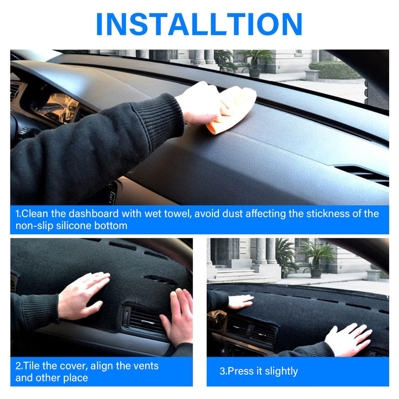 for Toyota Rav4 Accessories 2025 2024 2023 2022 2021 2020 2019 Dashboard Cover Dash Cover Mat Custom Fit Center Console Cover Sunshield Protector RAV 4 Pad（Black Trim） 2019-2025 black