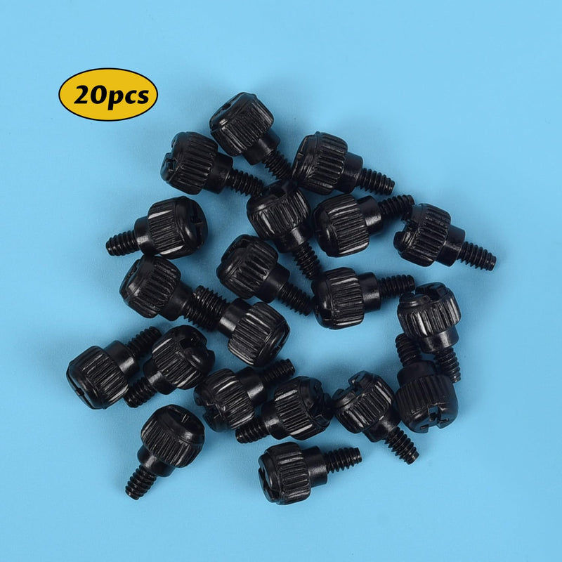 20x Computer Case Thumb Screws,6-32x6 M3.5 PC Case Screws for Desktop Computer Case Cover Hard Drives Power Supply PCI Slots 6-32 Thread Screws Black