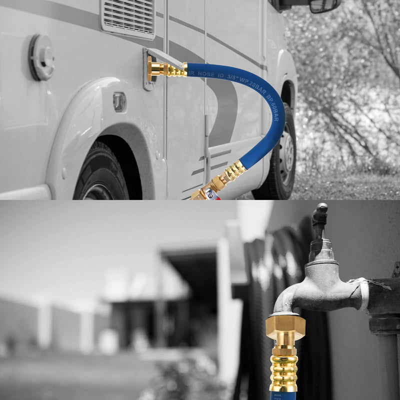 Winterize RV Blowout Adapter 4 pcs, Air Compressor 1/4" Quick Connect Plug To GHT 3/4" Garden Hose Faucet Blow Out Adapter Fitting For Winterize Sprinkler Systems, Boat, Camper and Travel Trailer