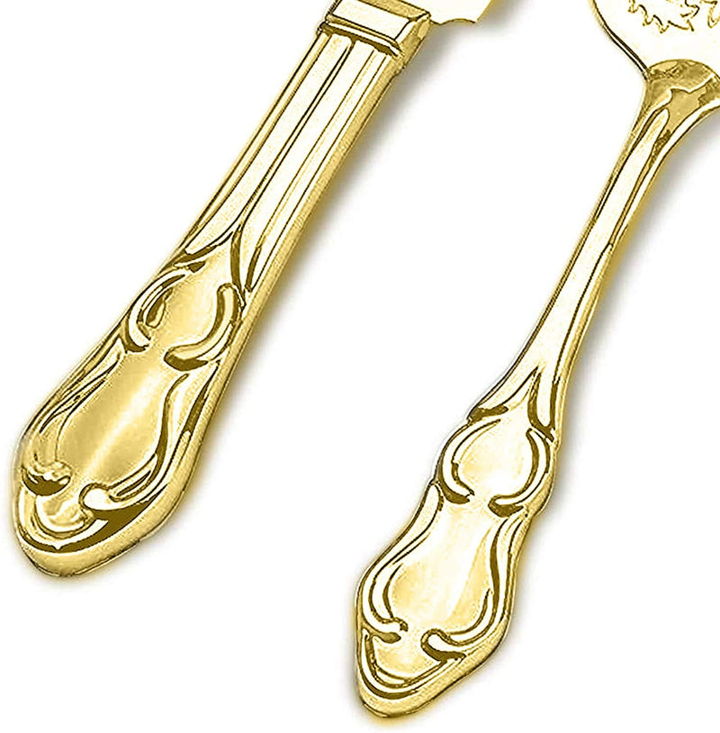Strova Gold Wedding Cake Cutting Set - Vintage Cake Knife and Server for Event Use Gold Plated