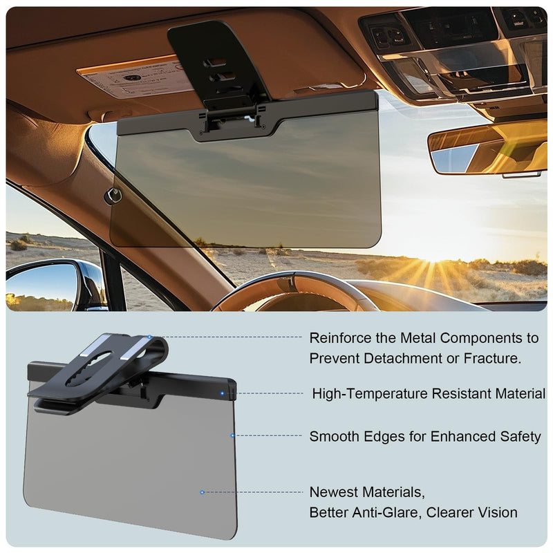Sun Visor Extender for Car, Enhanced UV400 Anti-Glare, Adjustable Mount with PC Lens, Universal Car Anti-UV Polarized Sun Visor Extender Attachment, Anti-Snow Blind, Ensure Safe Driving