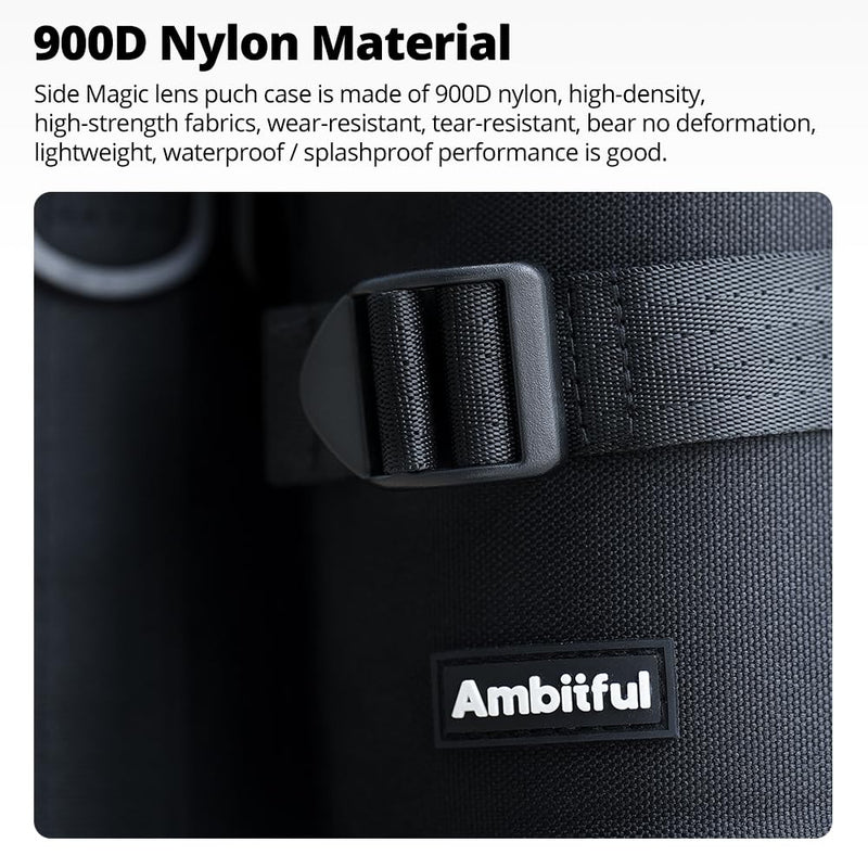 Ambitful 4.92 × 11.42 in Thick Camera Lens Pouch Case, Protection Lens bag | Water/Dust/Shock Lens Pouch for DSLR Camera Lens Compatible Below 4.92 × 11.42 in Sony, Nikon,Canon,Fujifilm,Tamron Lenses 125 × 290 mm (4.92 × 11.42 in)