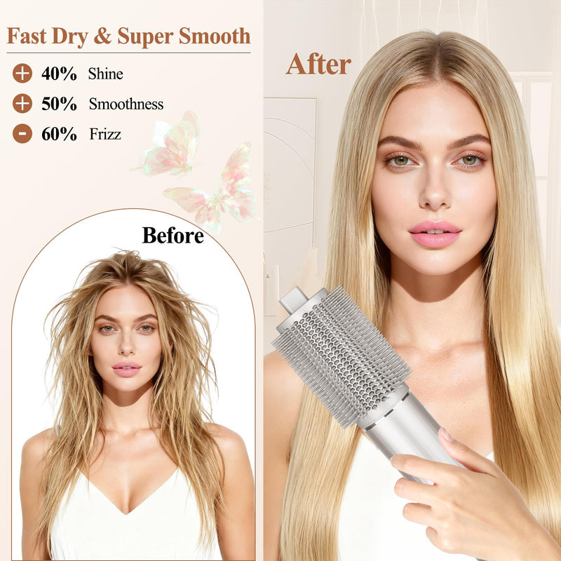 Upgraded Large Round Volumizing Brush and Wave Curl Diffuser Attachment compatible with Shark FlexStyle HD400 Series