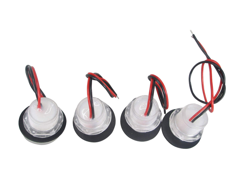 Pactrade Marine 4 Pieces Boat LED Livewell Round Button Blue Courtesy Light OEM Waterproof
