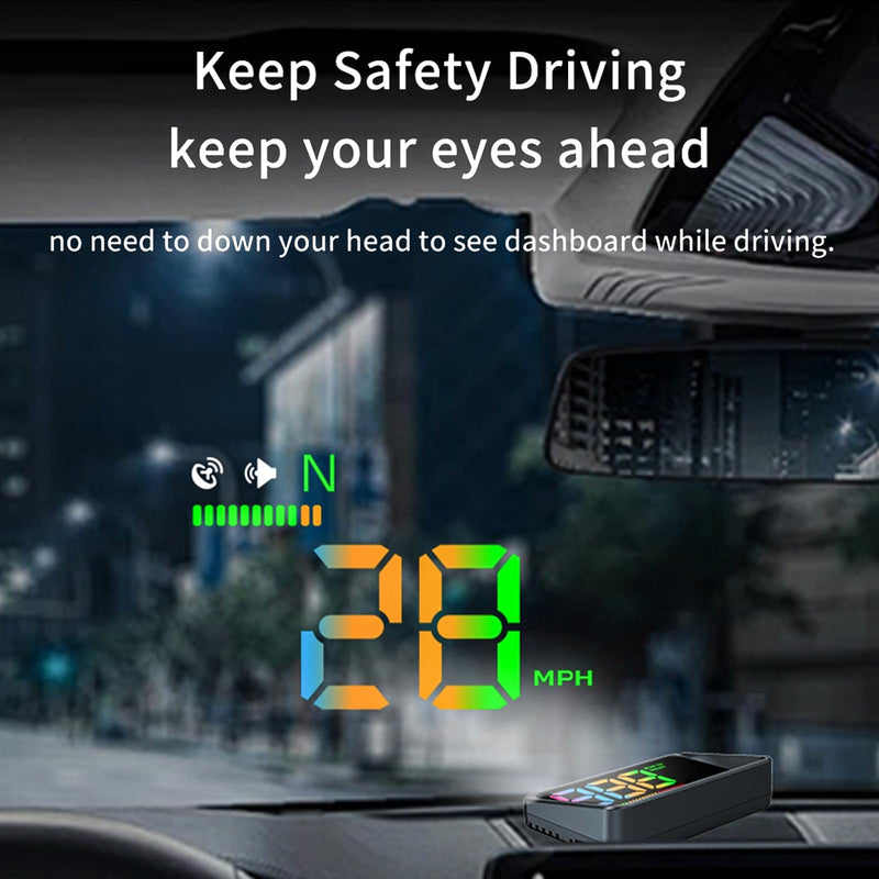Heads Up Display for Cars, Car HUD H4, GPS Speedometer, First Colorful, Large Font Digital Speedometer GPS with Speed, Compass, Automatic Sensing, Speeding Alarm, Suitable for All Cars.