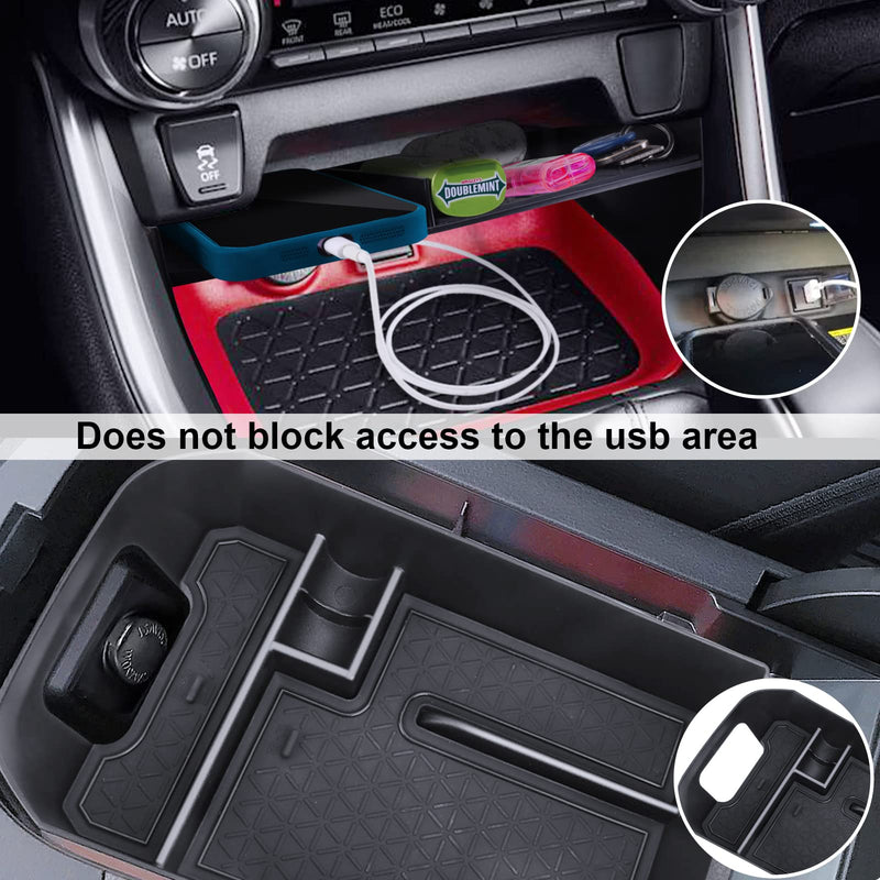 Upgraded Center Console Organizer Compatible with Toyota RAV4 2024 2023 2022 2021 2020 2019 Interior Accessories, Gear Shift Storage Tray Secondary Box Insert Divider - 2pcs