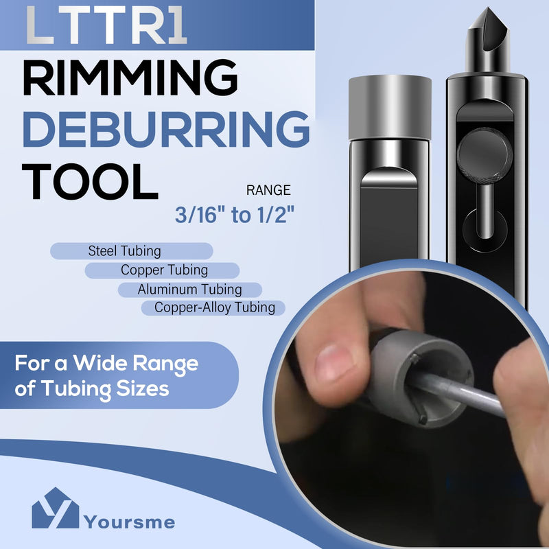 Yoursme LTTR1 Rimming & Deburring Tool for 3/16" to 1/2" Tubing, Outside/Inside Tubing Deburring Tool, Brake Line Deburring Tool, Achieve Optimal Tubing Flaring, Debur Tubing Efficiently