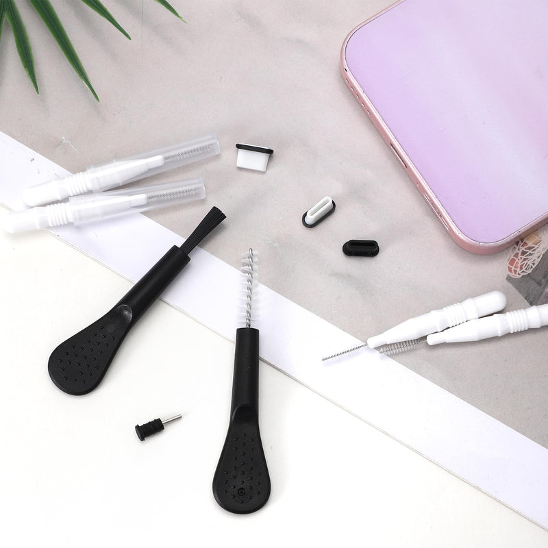17 Pack Phone Charging Port Cleaner Dual Sided Anti Clogging Nylon Brushes Reusable Speaker Cleaning Tool Phone Charger Port Cleaner Kit for Headphones Phones Camera Tablet Computer