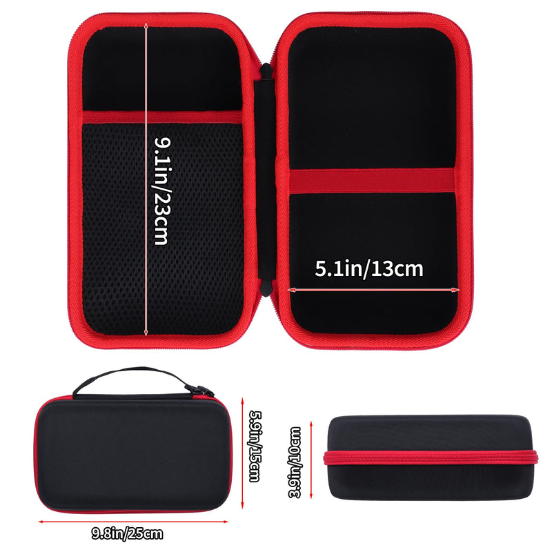 Case for GENIUS10 Smart Battery Charger, Hard EVA Storage Bag for Automotive Battery Maintainer and Accessories (Black with Red Zipper) Case for GENIUS10