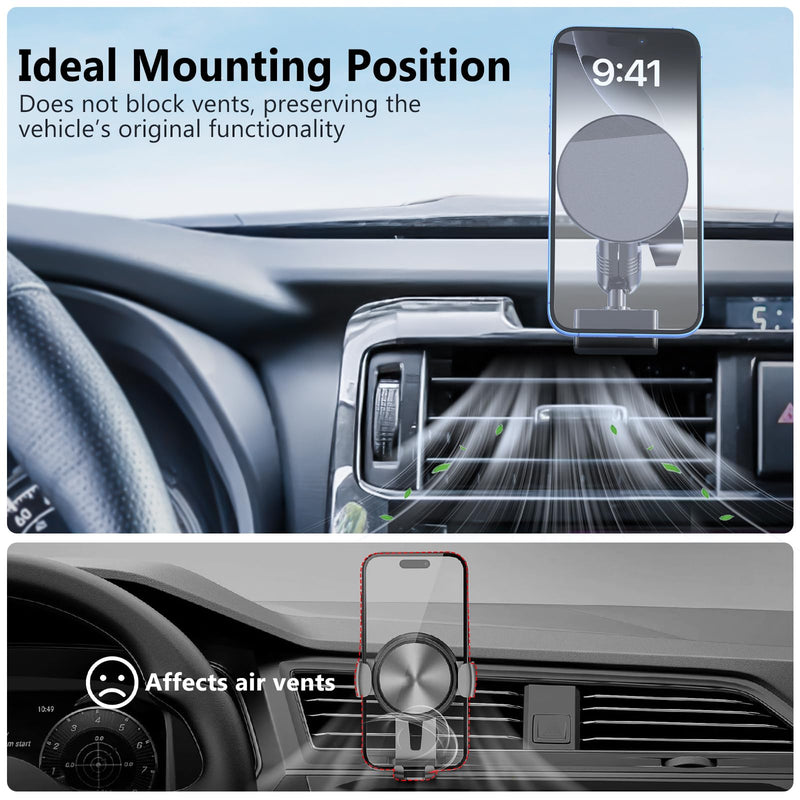 Metal Ultra Magnetic Phone Mount for Toyota 4Runner 2010-2024 | 5th Gen 4runner Accessories, Dash Cell Phone Holder, 360° Adjustable, One-Hand Operation, No Drilling, Fit for All Smartphone 2010-2024 (Magnetic)