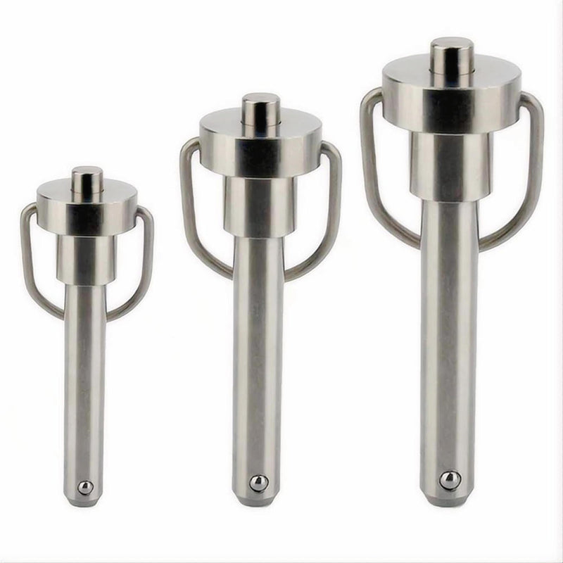 1 Pc Stainless Steel Ring Handle Locking Pin Ball Lock pins Quick Release pin with Button Locating pins Safety pins Dowels w/ Reinforced Lanyard (Dia.:1/2, 3in) Dia.:1/2