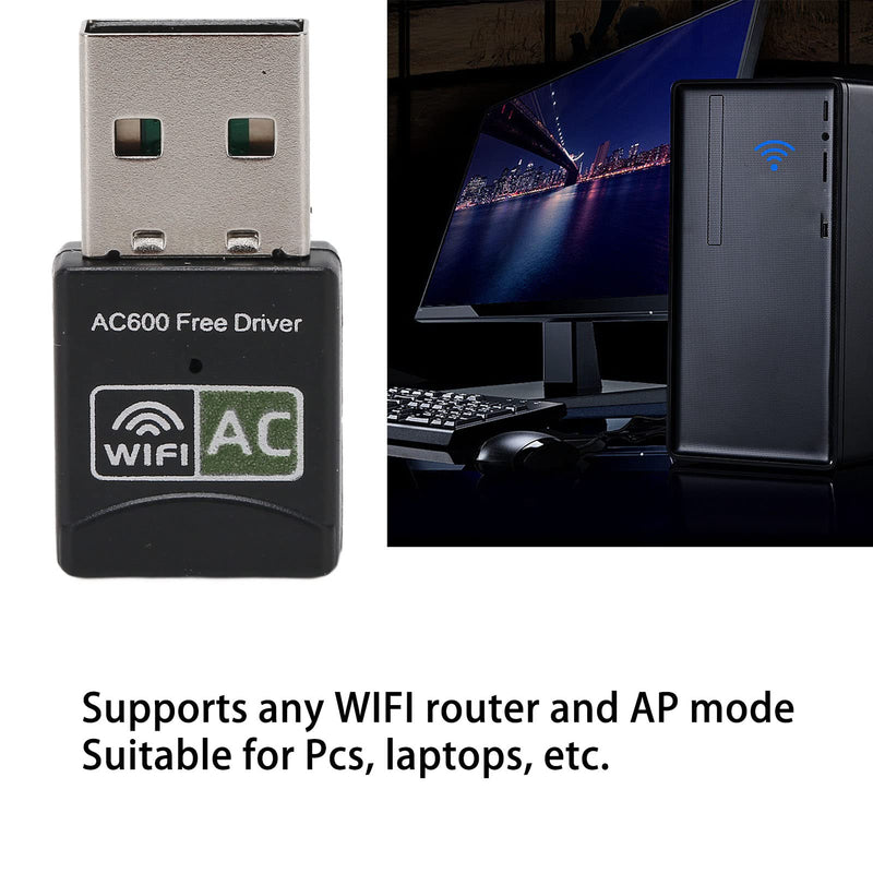 Ejoyous USB Adapter, 600Mbps Dual Band 2.4G 5.8G Support AP Mode IEEE 802.11g Network Adapter for Laptop Desktop PC for Vista/XP/2000/7/8/10, Linux, OS X