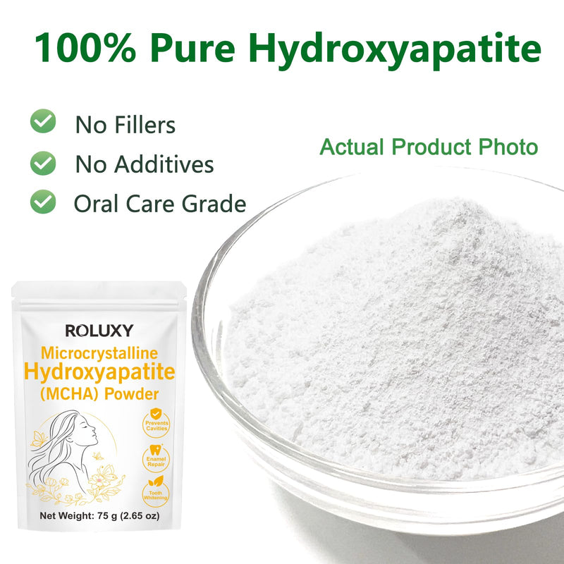 100% Pure Microcrystalline Hydroxyapatite Powder 75g (2.65 oz) | Non-Nano Micro crystalline hydroxyapatite Powder for Teeth | DIY Formulations | unflavored Mcha Crystals 75g (2.65oz)