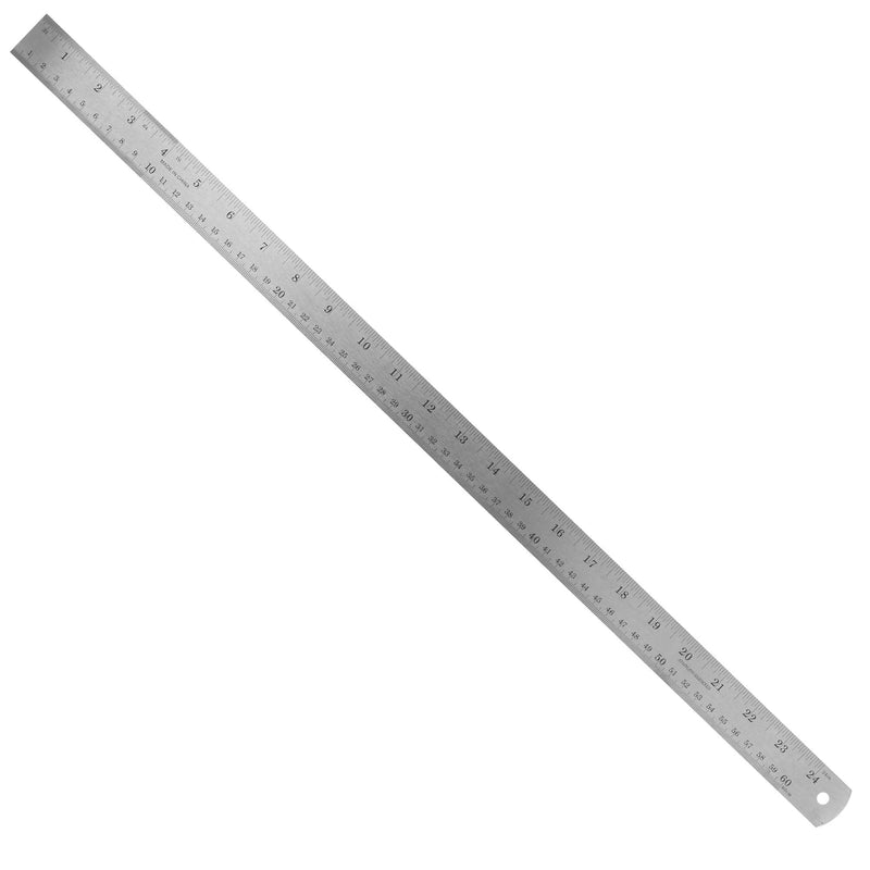 Pacific Arc Stainless Steel Ruler Inch and Metric, with 32nd and 64th Graduations, 24 Inches 24 In