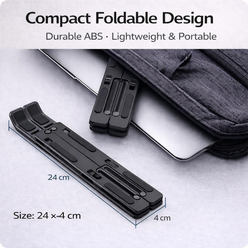 Foldable Tablet Stand, Non-Slip 6-Level Adjustable Laptop Stand Compatible with All Computers and Laptops, (Black) Black