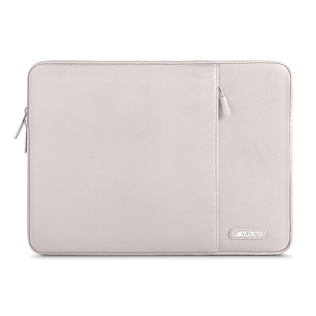 MOSISO Laptop Sleeve Bag Compatible with MacBook Air/Pro, 13-13.3 inch Notebook, Compatible with MacBook Pro 14 inch M3 M2 M1 Chip Pro Max 2024-2021, Polyester Vertical Case with Pocket, Stone Gray 13.3 inch