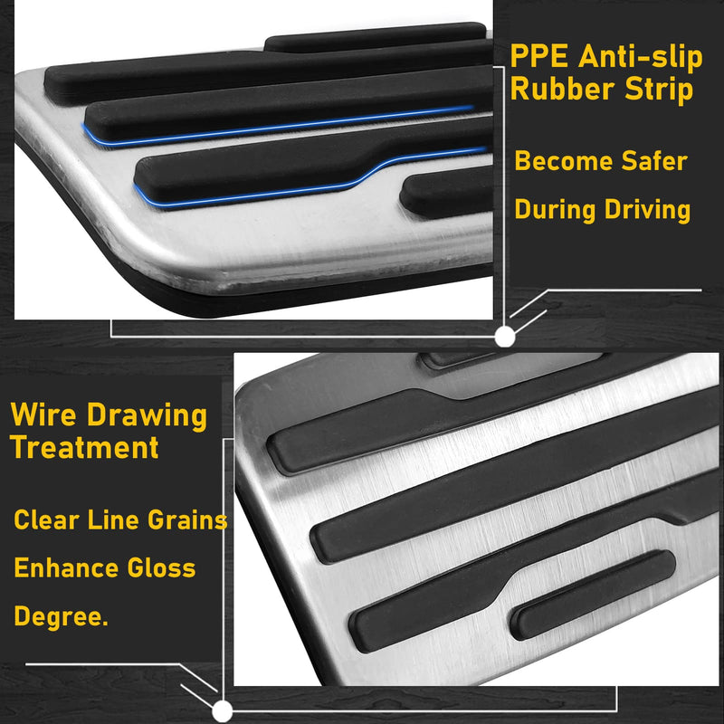 TTCR-II for Chevy Silverado Pedal Covers 2019-2025, Compatible with GMC Sierra Pedals 2019-2025, for Yukon Racing Pedal 2021-2024 Suburban Brake Pedal and 2021-2024 Tahoe Gas Pedal Plate (Auto, 2Pcs) For Silverado/Sierra 2019-2025