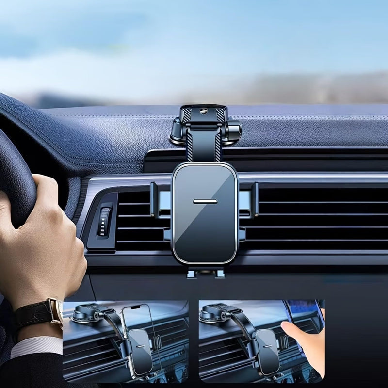 Car Phone Mount, Suction Cup Dashboard & Windshield Phone Holder, 360° Rotation Universal Cell Phone Stand for Car, Black,1PC