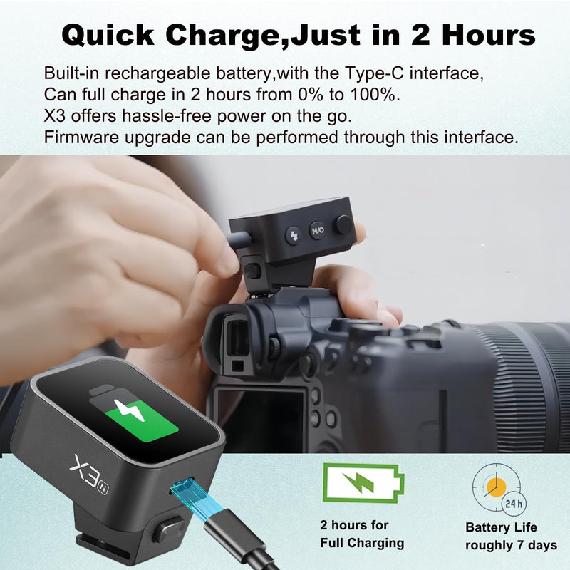 Godox X3-C X3C TTL Wireless Flash Trigger with Touch Screen,Compatible for Canon Camera Flash Transmitter for Studio Photography,TCM Function,Quick Charge Flash Trigger with 3.7V/850mAh Battery
