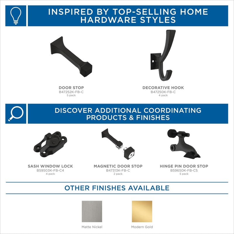 Franklin Brass Classic Edge (2-Pack) 3" Magnetic Door Stop Modern Gold Magnetic Door Catch Stoppers for Bottom of Door Holder to Keep Door Open Protects Wall Solid Rigid Magnet Door Stop B47313K-117-C 3 inches