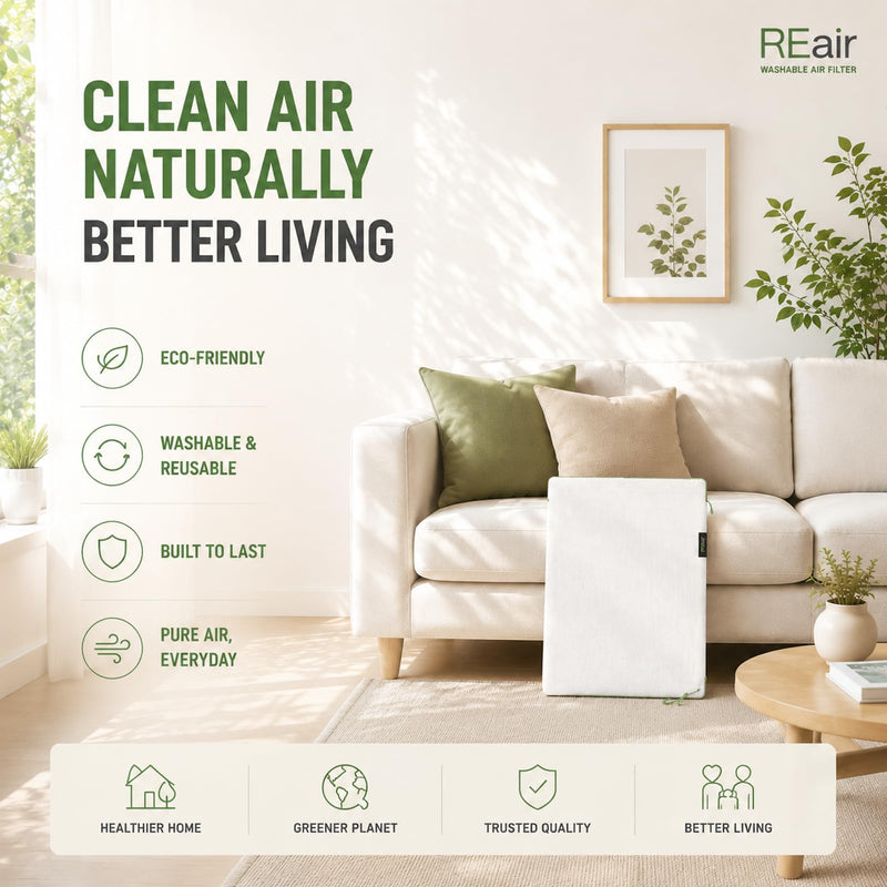Reair 20x25x1 Air filter, Washable and Reusable Air Filter 20x25x1 for AC HVAC Furnace, MREV 8 Air Filters Machine Washable & Dryer Friendly, AC Furnace Air Filter 25" x 20" x 1" Standar Set(1Filter+1Frame)