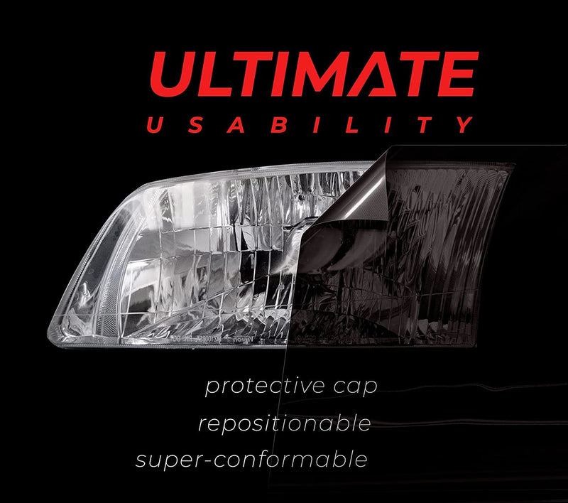 VViViD+ Ultimate Headlight Taillight Tint Vinyl Wrap (12" x 7ft, Dark Smoke) 12" x 7ft