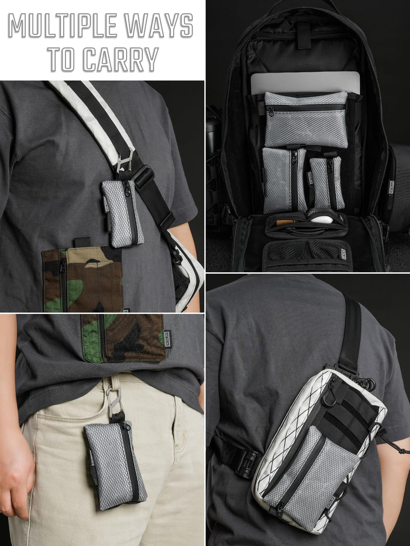 TACTICAL_GEEK Storage A5 EDC Storage Pouch Set, Multi-Purpose Molle EDC Gadget Pouch, Multi-Functional Utility Small Tool Pocket,Luggage Organiser Divider Small Pouch Organizer for Daily Carry(Black) Black