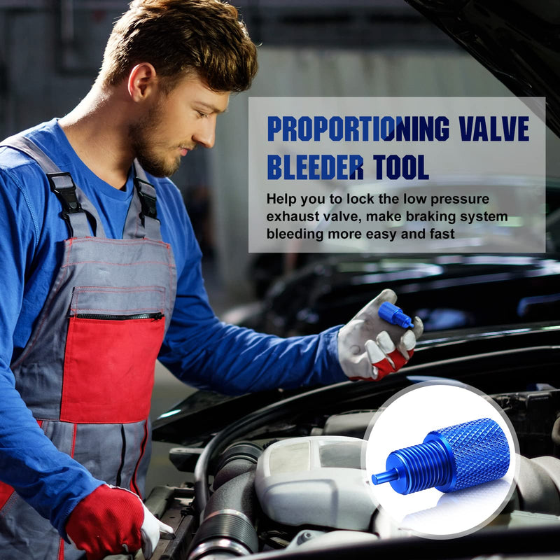 Frienda 2 Pcs Brake Proportioning Valve Bleeder Tool Shuttle Valve Bleed Tool Kit Compatible with Disc/disc/drum Pv2 Pv4 Combination Valves (Blue) Blue