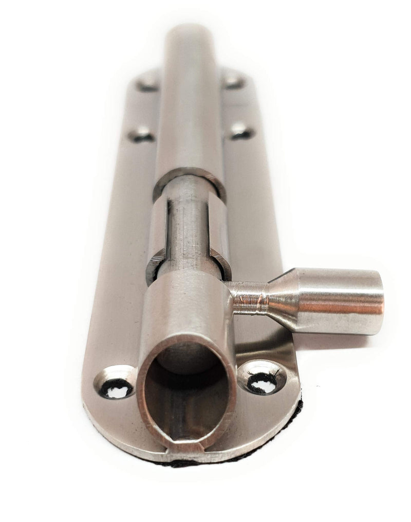 SSISKCON 10mm x 8 Inch Stainless Steel Barrel Bolt Sliding Door Latch, Heavy Duty Slide Lock, Premium Brushed Satin 32D (630), Safety Purpose 8 inch Satin Premium