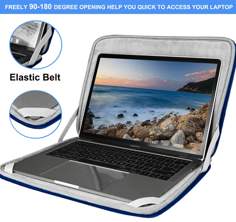 Laptop Case 14 inch, Shockproof Protective Computer Cover Flip Case Briefcase Carrying Bag Compatible with 14"-15" HP, Lenovo, Asus, Acer, Notebook, Chromebook Computer, Blue