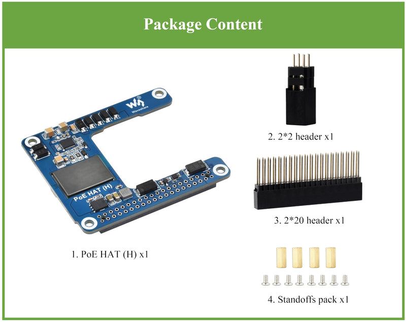 Pi 5 PoE HAT Compatible with Raspberry Pi 5 / Compute Module 5, Isolated Switched-Mode Power Supply,Power Over Ethernet HAT Offer Network Connection and Power Supply to Pi 5/CM 5 in One Cable, 5V 5A