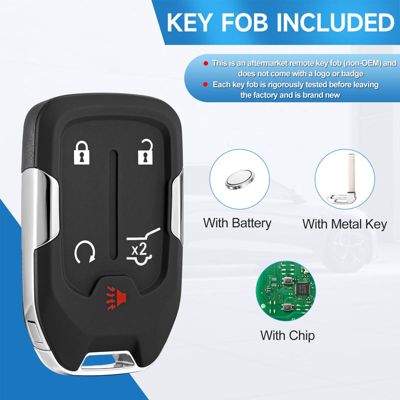 2 Pcs Smart Key Fob Replacement Remote fits for GMC Acadia 2017 2018 2019 2020 2021 Car Keyless Entry Remote HYQ1EA 433 Mhz ID46