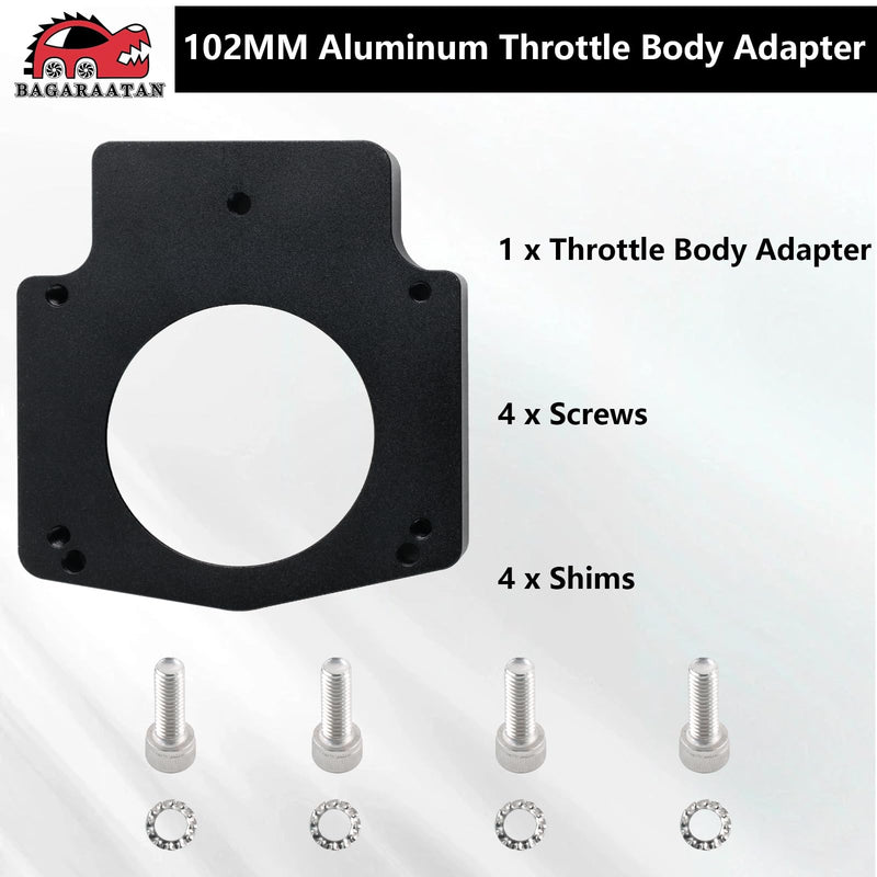 92mm LS Throttle Body Adapter Compatible WithLS1 3 Bolt Intake Manifold to LS3 4 Bolt Throttle Body DBC LM7 LR4 LQ4 LS6 L59 LQ9 LM4 L33 LSX 4.8L 5.3L 5.7L 6.0L Replacement for 551513 92mm Throttle Body Spacer Adapter