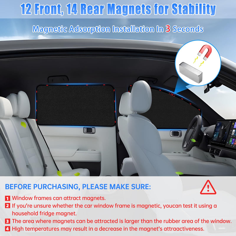ZATOOTO Suede Car Window Shades 4PCS - Car Window Covers for Ultimate Privacy, UV Protection, and Heat Insulation, Sun Shade Perfect for Camping, Travel, Baby Safety, and Daily Use Blackout Suede 4pcs