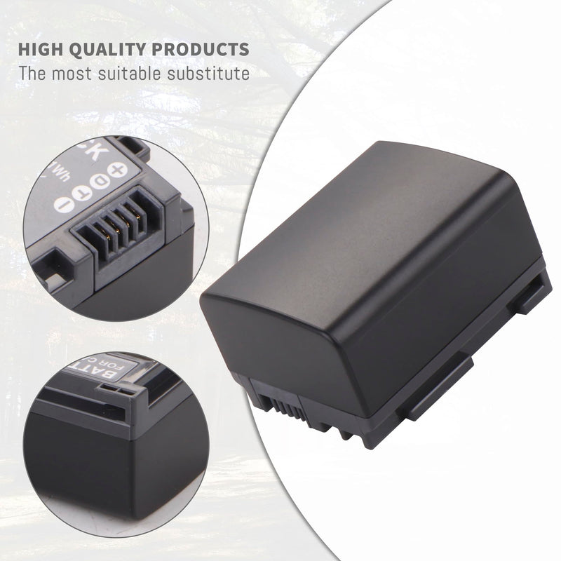 BP-808 BP808 2-Pack 1500mAh Battery with Quick Dual USB Charger Compatible for Canon FS10, FS11, FS20, FS21, FS22, FS31, FS40, FS100, FS200, FS300, FS400, HF G10, HF G20, VIXIA HF M30, VIXIA HF M31