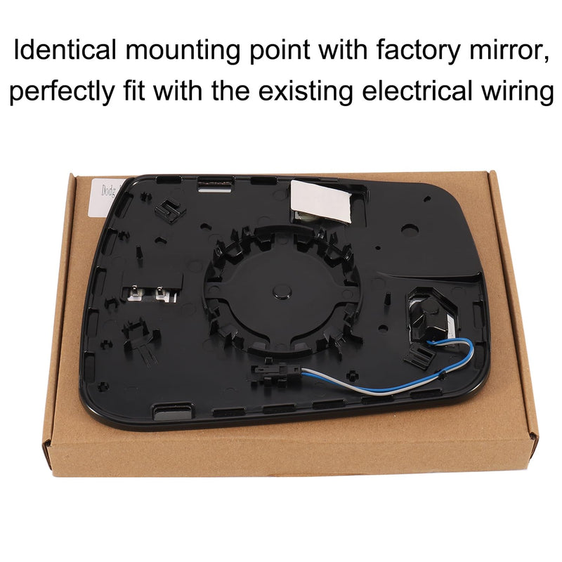 Driver Side Mirror Replacement for 2019-2025 Dodge Ram 1500 2500 with BSD Heated Left Side Mirror Glass Replacement w/o Auto Dimming Driver Side