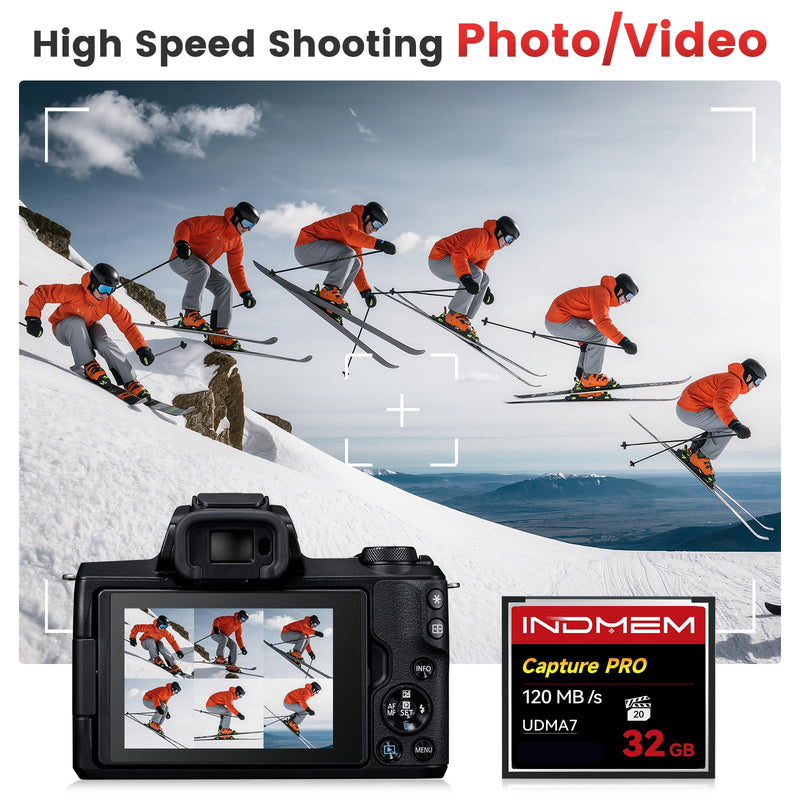 CF Card 32GB Memory Card High Speed UDMA Camera Cards (Black-32GB) | Designed for Photographers & Videographers Black-32GB