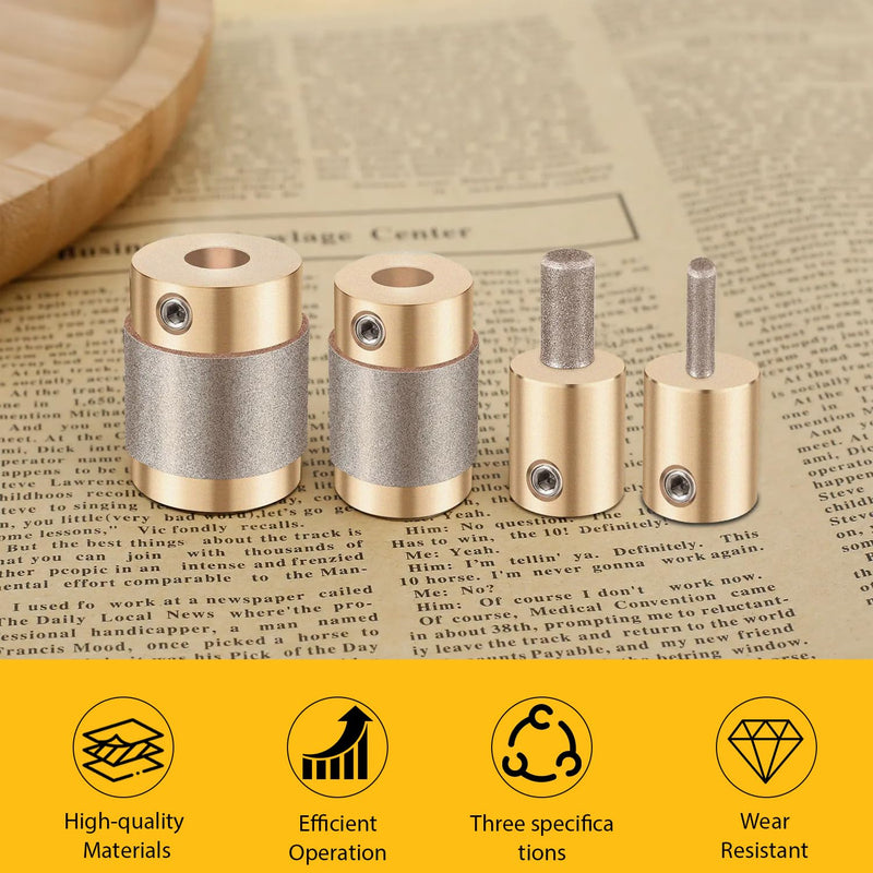 Glass Diamond Grinder Bit Head Tools Stained Glass Drill Bits Brass Core Stained Grinder Bits Stain Tools 4 Sizes 1" 3/4" 1/4" 1/8" 1 3/4 1/4 1/8 in