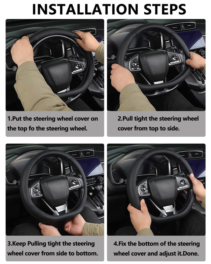 Steering Wheel Cover for BMW X3, Non-Slip D-Shaped Perforated Leather Steering Wheel Protector 14.5 Inch,Funda de Volante para BMW X3 (Beige, D Shape) Beige