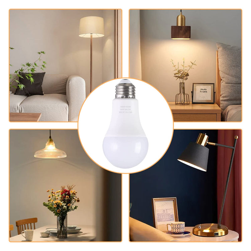 A19 LED Light Bulbs with Remote Control 1100LM 12W (80W Equivalent) LED Bulbs,Stepless Dimmable 3000K-6000K,E26 Base,CRI 80+,2.4GHz,Light Bulb for Home Decor,2Bulb&1Remote