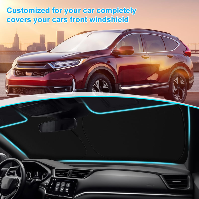SHINHOME Windshield Sun Shade for 2023 2024 2025 Honda CRV SUV, LX, EX, EXL, Sport, Sport-L, Sport Touring Hybrid, Front Window Sun Visor Blocks UV Rays Foldable CR-V Accessories