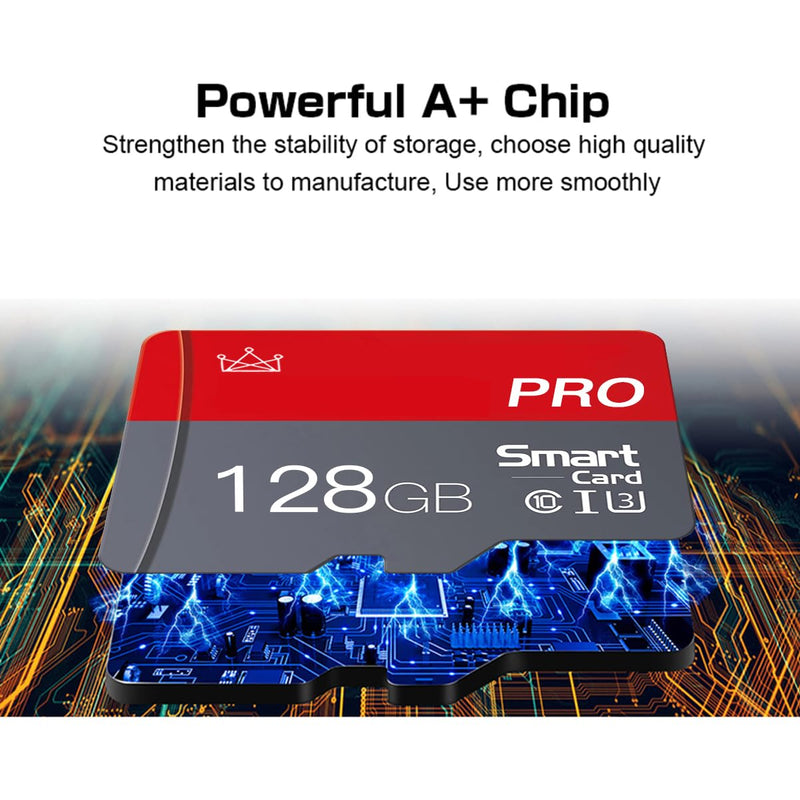 128GB Micro Memory Card Class 10 Memory Cards Mini TF Card with Adapter for Smartphones/Tablet/Drone/Game Console 128GB