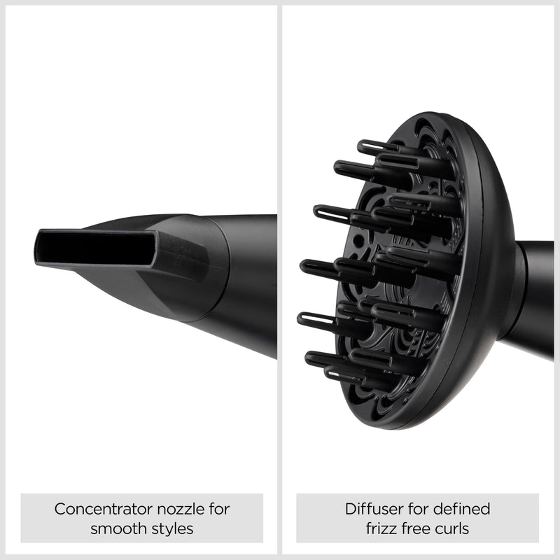  [AUSTRALIA] - BaByliss Turbo Smooth Hair Dryer - 2200W Powerful Blow Dryer, Large Diffuser, Ionic Frizz-Free Conditioning, 3 Heat & 2 Speed Settings, Black, 5572U 5572U - UK SKU