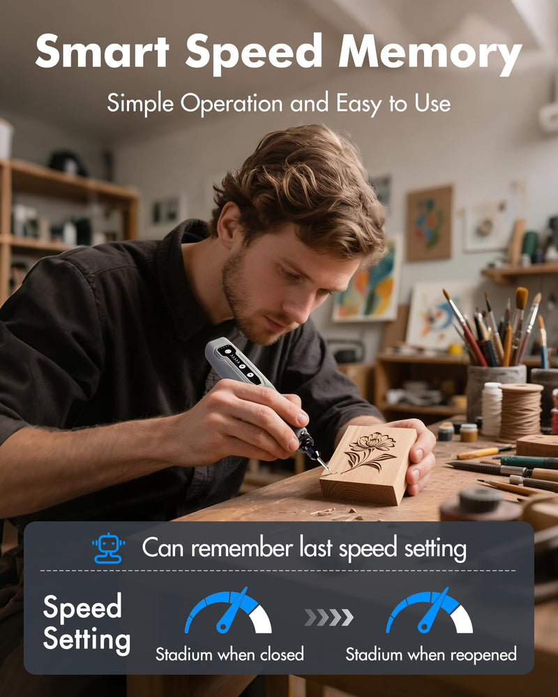 Cordless Mini Rotary Tool Set - 64Pcs Accessories 5 Speed 5000-18000rpm Multi-Purpose Mini Electric Grinder Kit 3.7V USB Rechargeable with Light for Engraving Grinding Polishing Cutting DIY Grey
