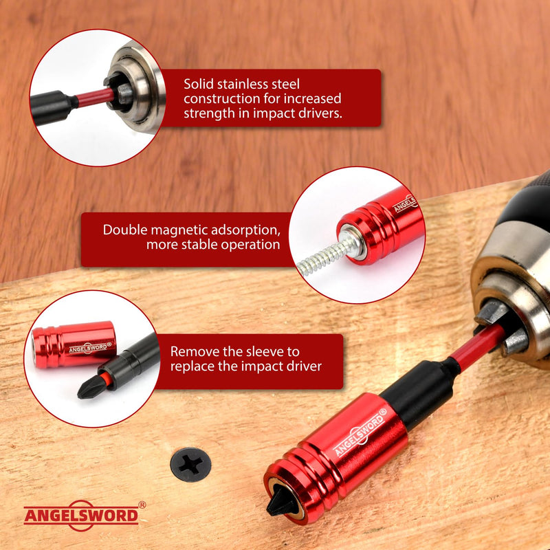 ANGELSWORD Countersink Drill Bit Set, 19 PCS Tapered Drill Bits Counter Sink Drill Bit with 4PCS Wood Plug Cutters, 1PC Magnetic Extension Bit Shaft for Woodworking